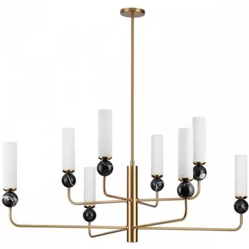 Потолочная люстра на штанге Odeon Light Lolla 4361/8 под латунь/металл/стекло/черный мрамор 8*E14 40W 220V