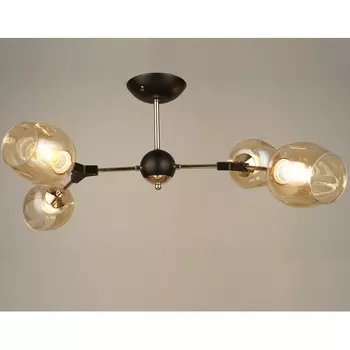 Потолочная люстра на штанге P5698-4 BK+GD Мелодия Света SL1N 000029364