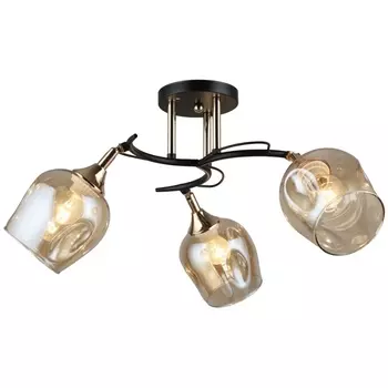 Потолочная люстра на штанге P6006-3 BK+GD Мелодия Света SS1N 000054527