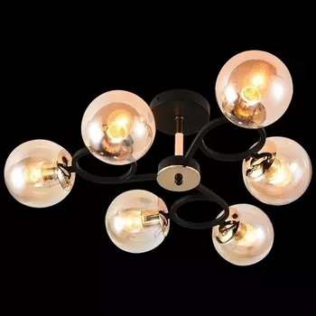 Потолочная люстра на штанге Reluce 01338-0.3-06 BK+FGD в форме шара