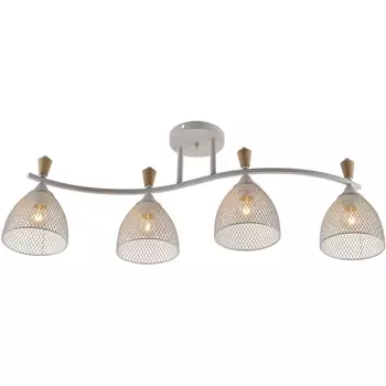 Потолочная люстра на штанге Reluce 01589-3.3-04 WH+WOOD