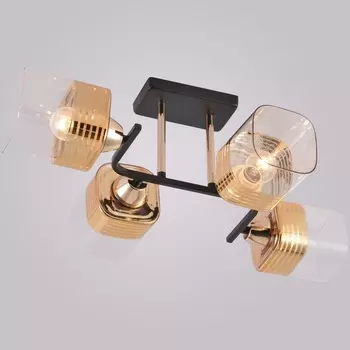 Потолочная люстра на штанге Reluce 01615-0.3-04 BK+FGD