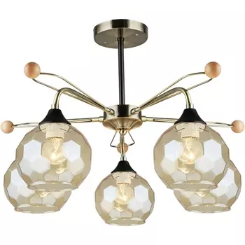 Потолочная люстра на штанге Reluce 02018-0.3-05 AB+BK