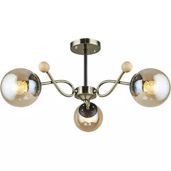 Потолочная люстра на штанге Reluce 02021-0.3-03 AB+BK в форме шара