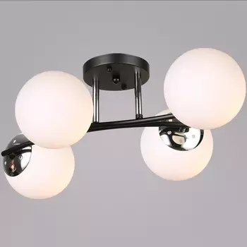 Потолочная люстра на штанге Reluce 02318-0.3-04 BK+CH в форме шара