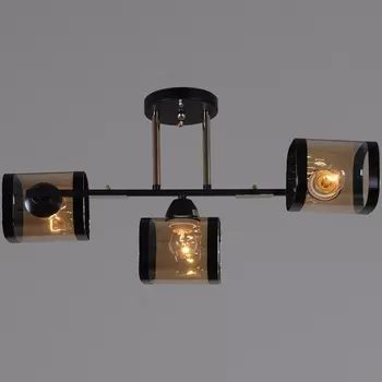 Потолочная люстра на штанге Reluce 09063-3.3-03 BK+FG