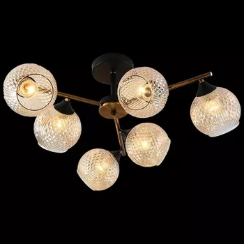 Потолочная люстра на штанге Reluce 11341-0.3-06 GOLD BRONZE+BK в форме шара