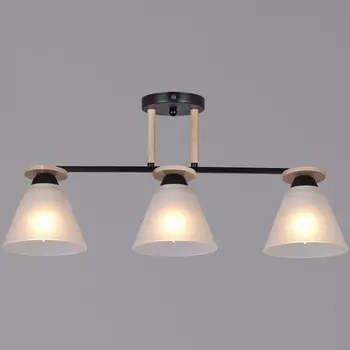 Потолочная люстра на штанге Reluce 11630-0.3-03 BK+WOOD