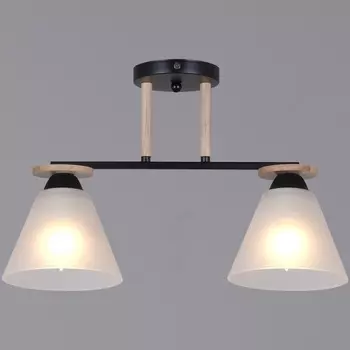 Потолочная люстра на штанге Reluce 11630-0.3-02 BK+WOOD