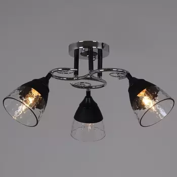 Потолочная люстра на штанге Reluce 70139-3.3-03 CR+BK