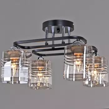 Потолочная люстра на штанге Reluce 70209-0.3-04 BK+CR