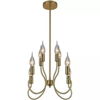 Потолочная люстра на штанге Reluce 74001-0.4-4+4 в виде свечи