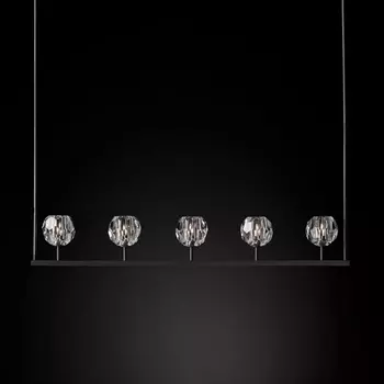 Потолочная люстра на штанге Rh Boule De Cristal Linear Chandelier 5 Black Imperiumloft 40,1221 (84808-22) ImperiumLoft