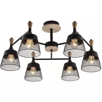 Потолочная люстра на штанге Seven Fires Laurens SF3386/6C-BK-WD