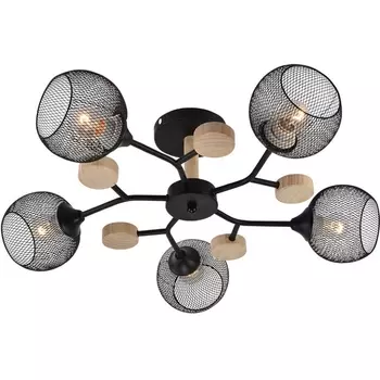 Потолочная люстра на штанге Seven Fires Maklen SF3385/5C-BK-WD