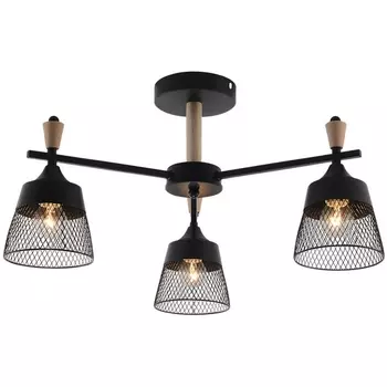 Потолочная люстра на штанге Seven Fires Olban SF3389/3C-BK-WD