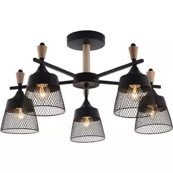 Потолочная люстра на штанге Seven Fires Olban SF3389/5C-BK-WD