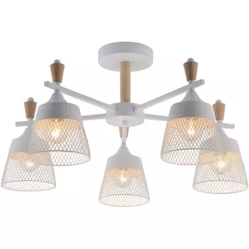 Потолочная люстра на штанге Seven Fires Olban SF3389/5C-WT-WD