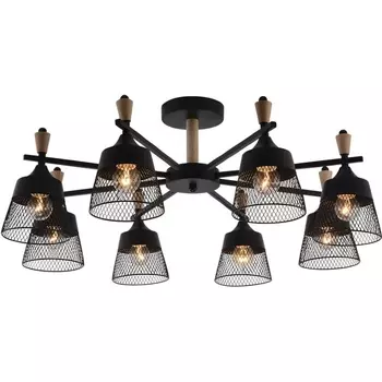 Потолочная люстра на штанге Seven Fires Olban SF3389/8C-BK-WD