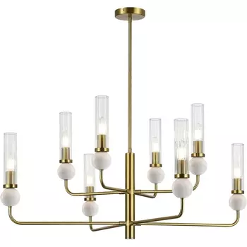 Потолочная люстра на штанге ST Luce Medea SL1244.303.08 латунь/прозрачный E14 8*40W