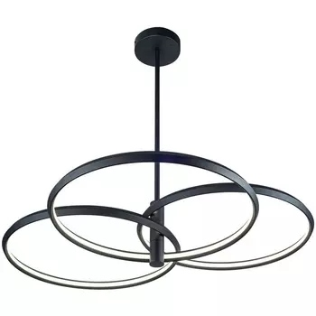 Потолочная люстра на штанге светодиодная Kink Light Тор-Трио 08203,19P(4000K) черный Led 54w (4000k) кольцо