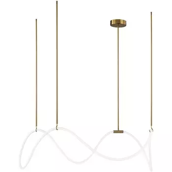 Потолочная люстра на штанге светодиодная с гибким неоном Loft It Thread 10388P/C Brass