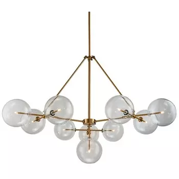 Потолочная люстра молекулы на штангеDelight Collection Globe Mobile KG0965P-10B brass DeLight Collection