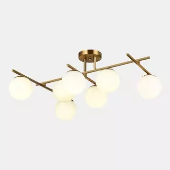 Потолочная люстра на штангек Evoluce SLE1195-302-07 SLE1195 Латунь/Белый E14 7*40W