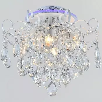 Потолочная люстра RGB хрустальная с пультом Reluce 04024-0.3-04 WH+SILVER PN+RGB