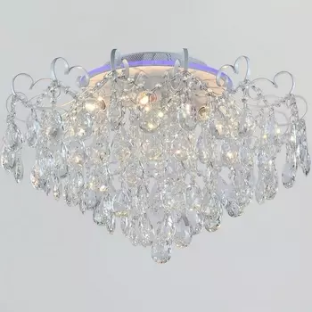 Потолочная люстра RGB хрустальная с пультом Reluce 04024-0.3-07 WH+SILVER PN+RGB