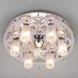 Потолочная люстра RGB с пультом 70202/7 хром/синий (Eurosvet)