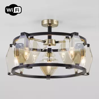 Потолочная люстра с управлением смартфоном 60126/5 Eurosvet Aragon черный