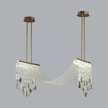 Потолочная люстра ша штанге Odeon Light Afina 5420/48L античная бронза/металл/стекло/хрусталь LED*48W 3000K с подвесками