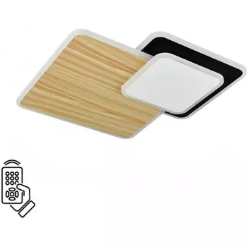 Потолочная люстра Sonex Pine 7737/60L металл/акрил/белый/под дерево/черный LED 60Вт 3000-6000К 440x440 пульт ДУ