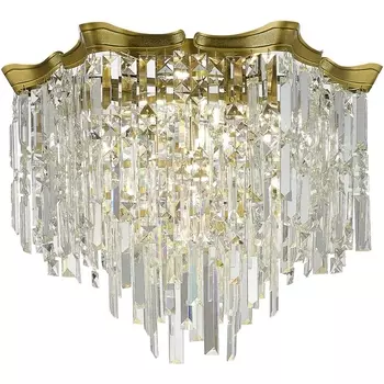 Потолочная люстра хрустальная ST Luce Ofelia SL1659.302.10 Латунь/Прозрачный E14 10*60W с подвесками