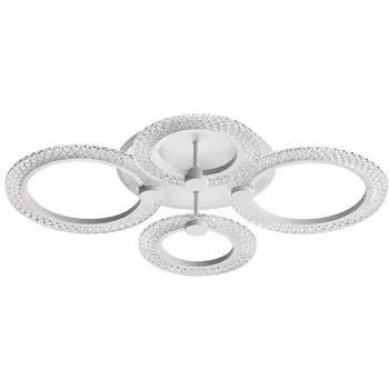 Потолочная люстра светодиодная c подсв. осн. Lumion Molly 8017/60CL белый/прозрачный металл/акрилл LED 60W 220V 3000-6000K