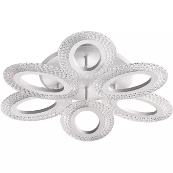 Потолочная люстра светодиодная c подсв. осн. Lumion Clare 8018/60CL белый/прозрачный металл/акрилл LED 60W 220V 3000-6000K