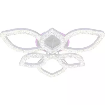 Потолочная люстра (+ночной режим) светодиодная Escada Aquarius 10289/6LED BL 100Вт, с ПДУ, металл/акрил, белый/прозрачный