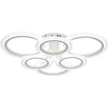 Потолочная люстра (+ночной режим) светодиодная Escada Avani 10258/6LED 80Вт, с ПДУ, металл/акрил, белый