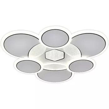 Потолочная люстра (+ночной режим) светодиодная Escada Dune 10277/6LED 80Вт, с ПДУ, металл/акрил, белый/чёрный