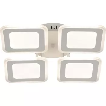Потолочная люстра (+ночной режим) светодиодная Escada Erida 10288/4LED 75Вт, с ПДУ, металл/акрил, белый
