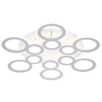 Потолочная люстра с пультом светодиодная Escada Galleo 10274/6LED 94Вт, металл/акрил, белый