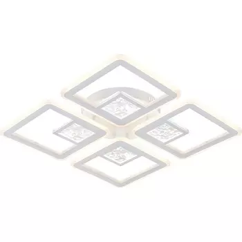 Потолочная люстра (+ночной режим) светодиодная Escada Hydria 10277/4LED 120Вт, с ПДУ, металл/акрил/стекло, белый/прозрачный