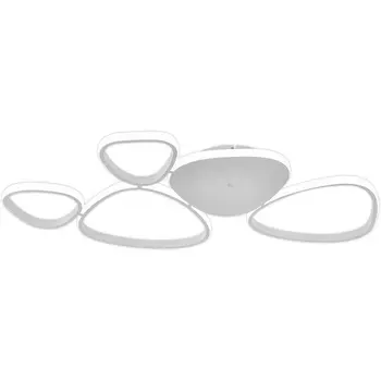 Потолочная люстра (+ночной режим) с пультом светодиодная Escada Index 10290/5LED 97Вт, металл/силикон, белый