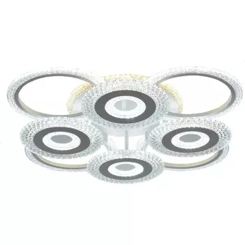 Потолочная люстра (+ночной режим) с пультом светодиодная Escada Klio 10276/8LED 135Вт, металл/акрил, белый