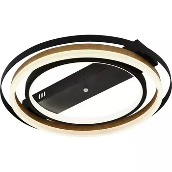 Потолочная люстра (+ночной режим) светодиодная Escada Lagom 10247/2LED 60Вт, с ПДУ, металл/акрил, чёрный/дерево