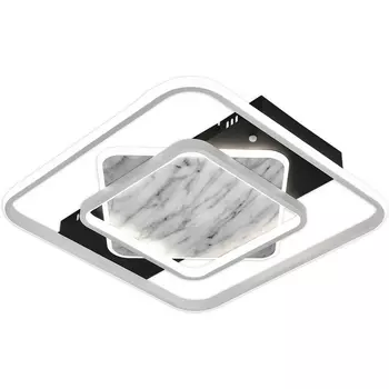 Потолочная люстра (+ночной режим) с пультом светодиодная Escada Nebula 10293/3LED 111Вт, металл/силикон, черный/белый мрамор