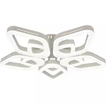 Потолочная люстра (+ночной режим) светодиодная Escada Sedna 10280/5LED 84Вт, с ПДУ, металл/акрил, белый