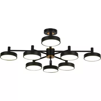 Потолочная люстра светодиодная Escada Siri 10211/8LED 96Вт, металл/пластик, черный