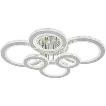 Потолочная люстра (+ночной режим) светодиодная Escada Venus 10297/6LED BL 140Вт, с ПДУ, металл/акрил, хром/прозрачный